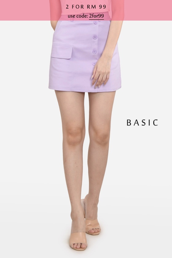Eleonore Button Skort - Purple