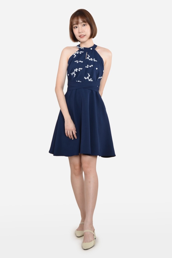 Ronna Halter Dress - Navy