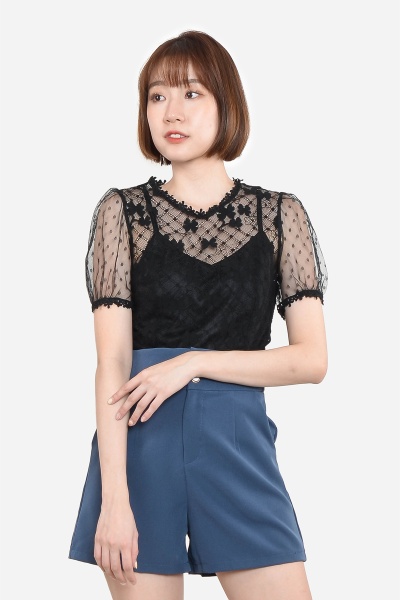 Christel Lace Top - Black