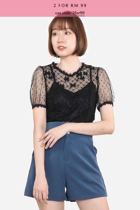 Christel Lace Top - Black