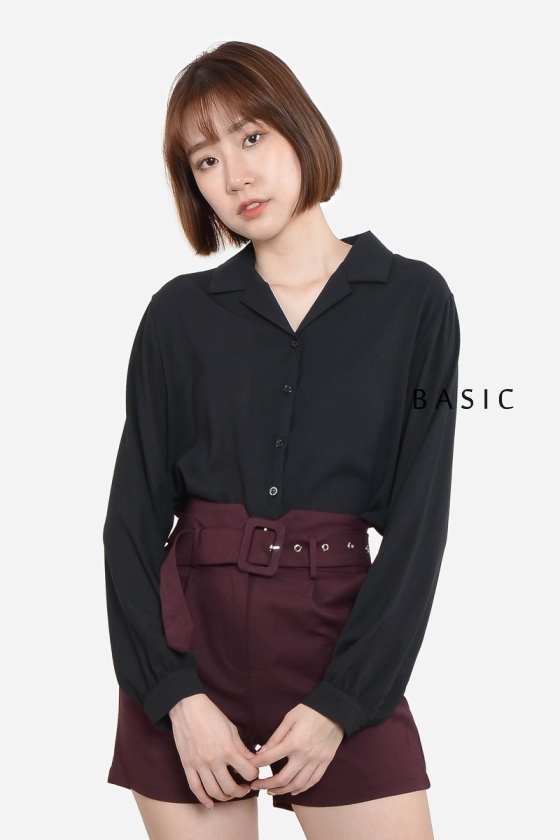 Camelia Basic Shirt - Black