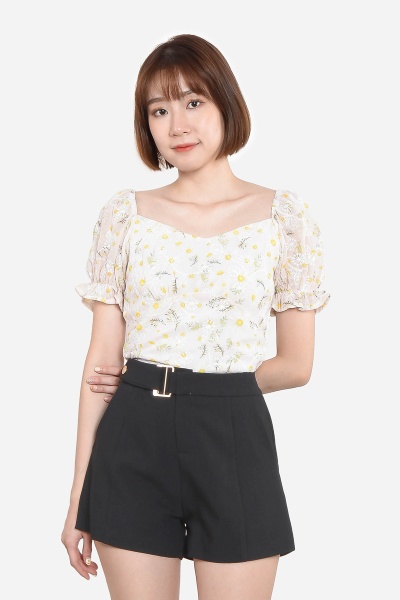 Porsha Floral Top - Cream