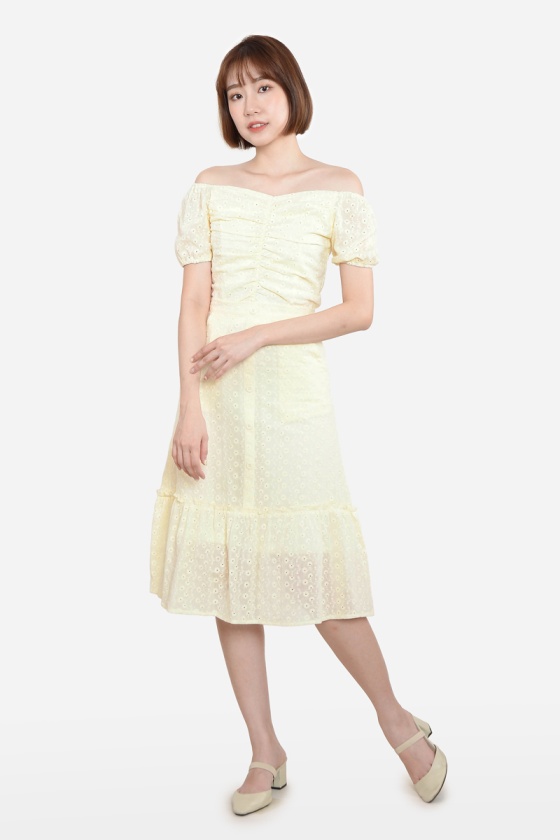 Kacie Eyelet Two Piece Suit - Yellow