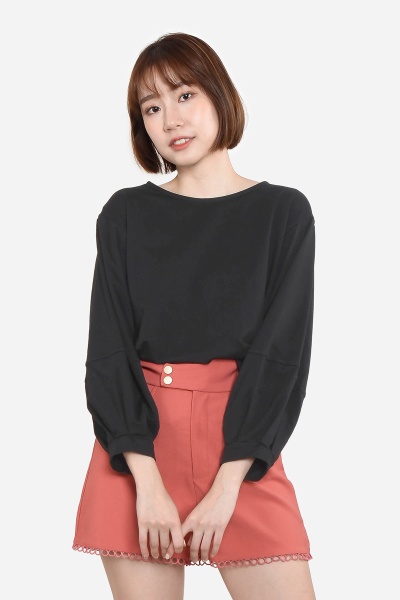 Coretta Oversize Basic Tee - Black