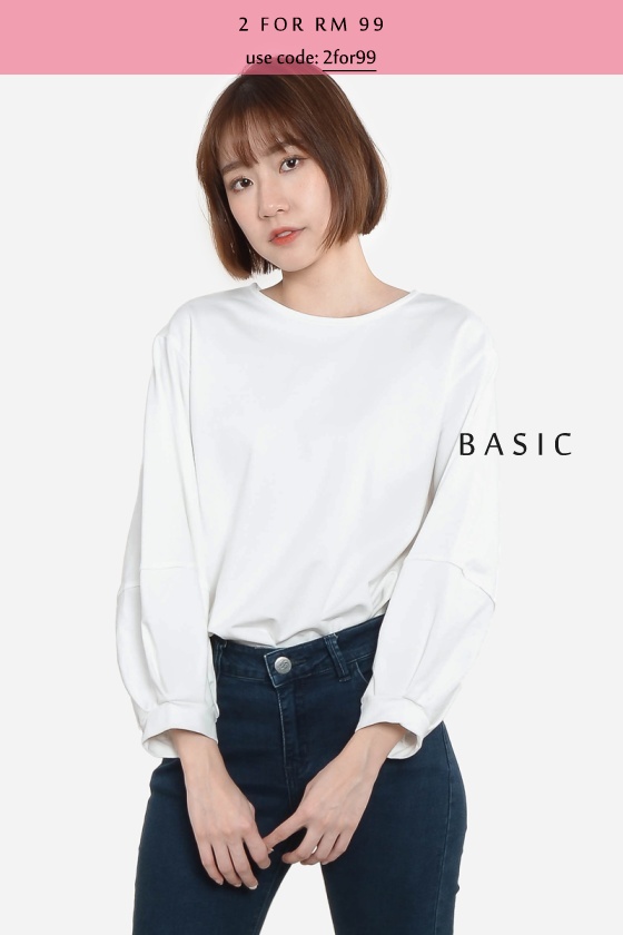 Coretta Oversize Basic Tee - White