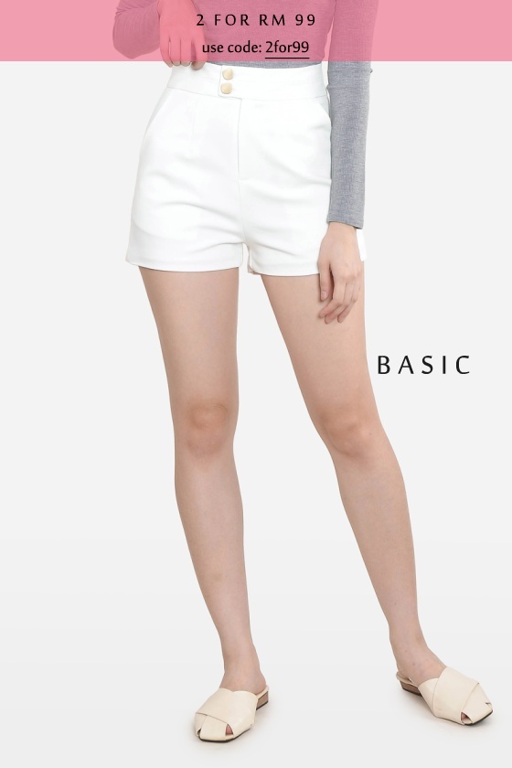 Vertie Basic Pants - White