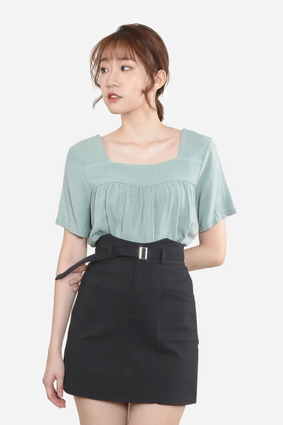 Kaley Square Neck Top - Apple