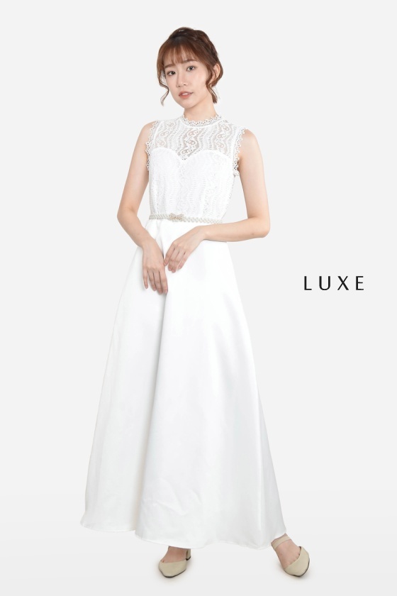 Valentina Lace Maxi Dress - White