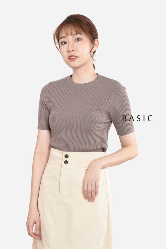 Monnie Knitted Top - Khaki