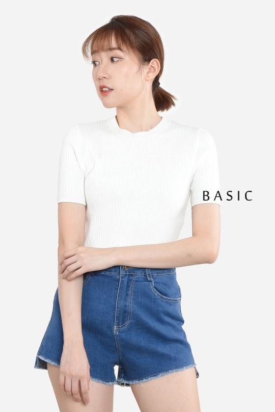 Monnie Knitted Top - White