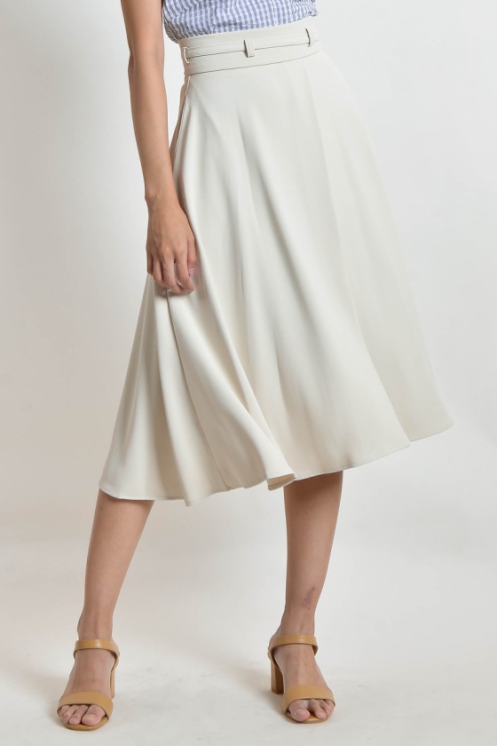 Denisse Midi Skirt - Beige