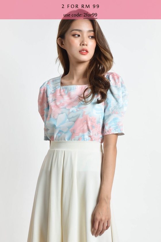 Angila Floral Top - Red