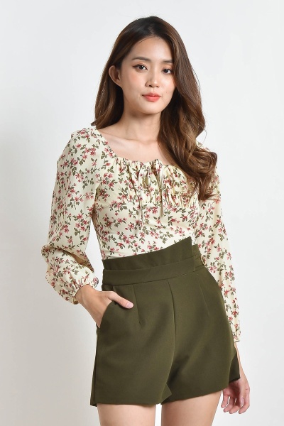 Myrtle Floral Cinched Top