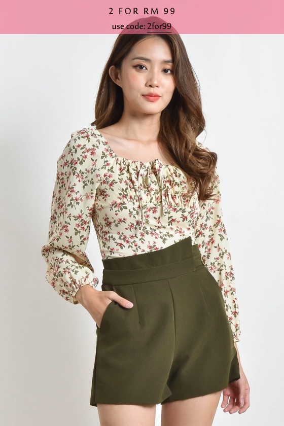 Myrtle Floral Cinched Top