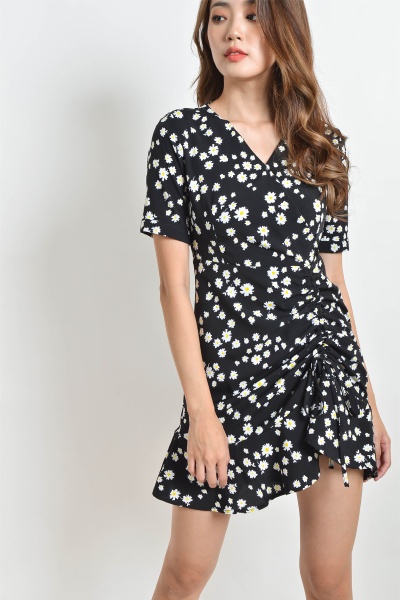 Sharita Floral Ruched Dress