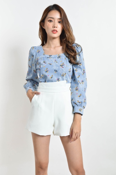 Elean Floral Puff Sleeve Top