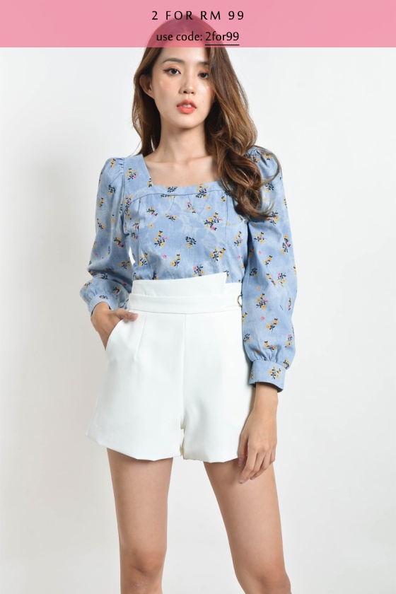 Elean Floral Puff Sleeve Top