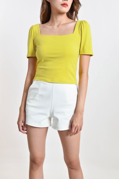 Margit Puff Sleeve Tee - Yellow