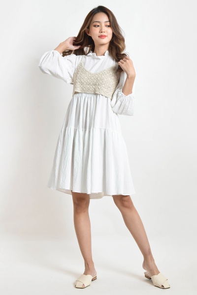 Leta Babydoll Dress - White