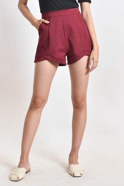 Zulema V Cut Pants - Wine