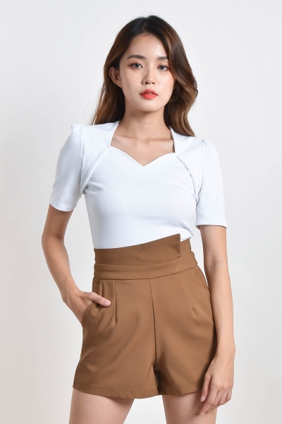 Maryalice Square Neck Tee - White