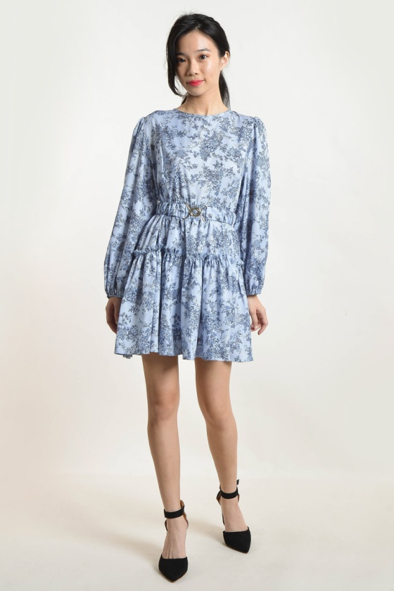Lisa Printed Ruffle Dress