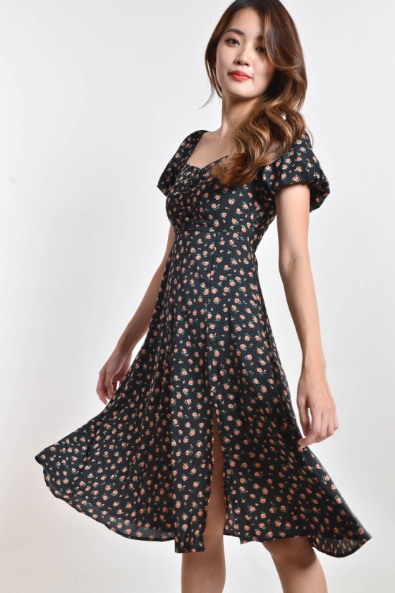 Nakia Floral Slit Dress