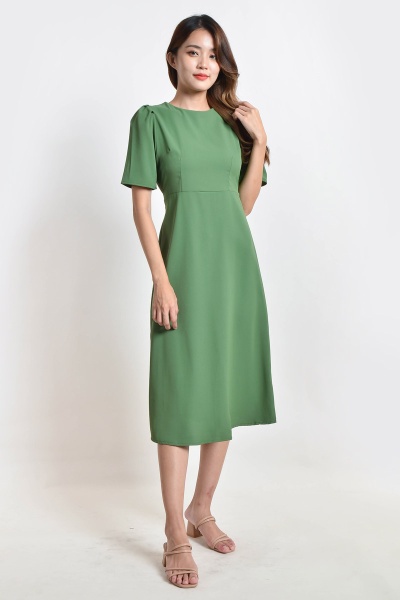 Angla Midi Straight Dress - Pistachio