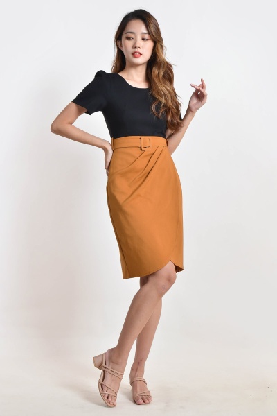 Apryl Combine Work Dress - Black