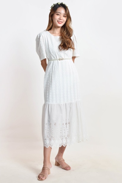 Charlene Eyelet Midi Dress