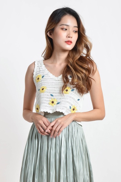 Jacque Knitted Top - White