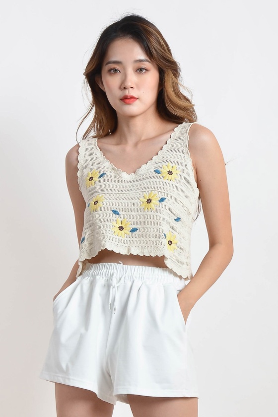 Jacque Knitted Top - Beige