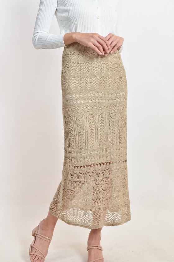 Willow Crochet Skirt - Brown