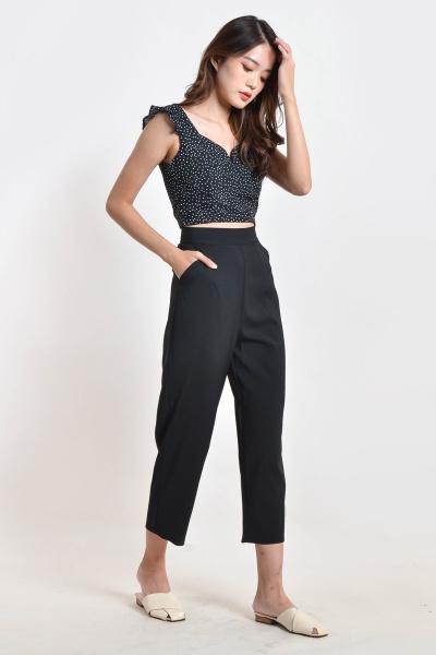 Alesha Polka Dot Two Piece Suit - Black