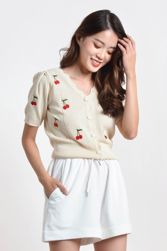 Stephane Cherry Knitted Top