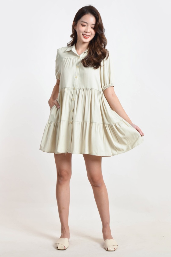 Carlee Babydoll Dress - Cream