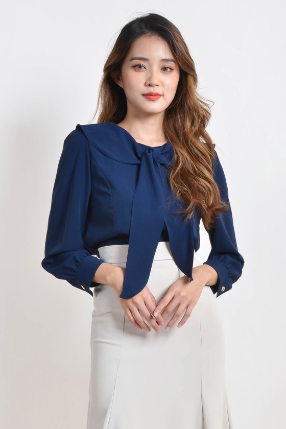Lisha Knot Shirt - Navy