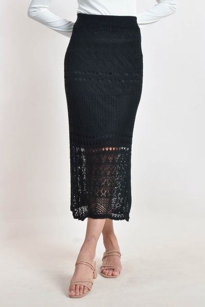 Willow Crochet Skirt - Black