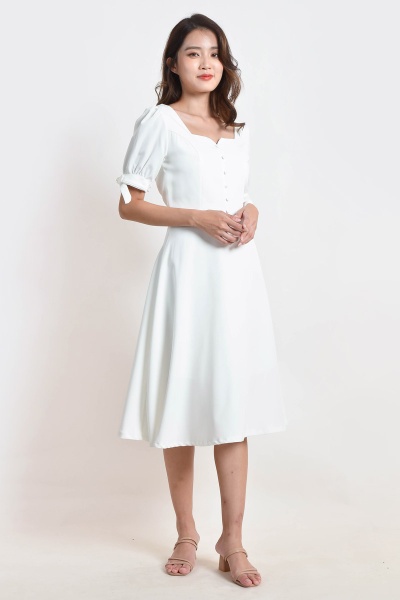 Lucienne Button Midi Dress