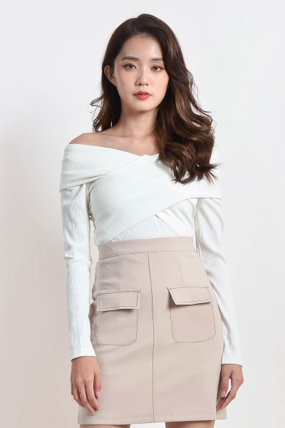 Georgiann Cross Knitted Top - White